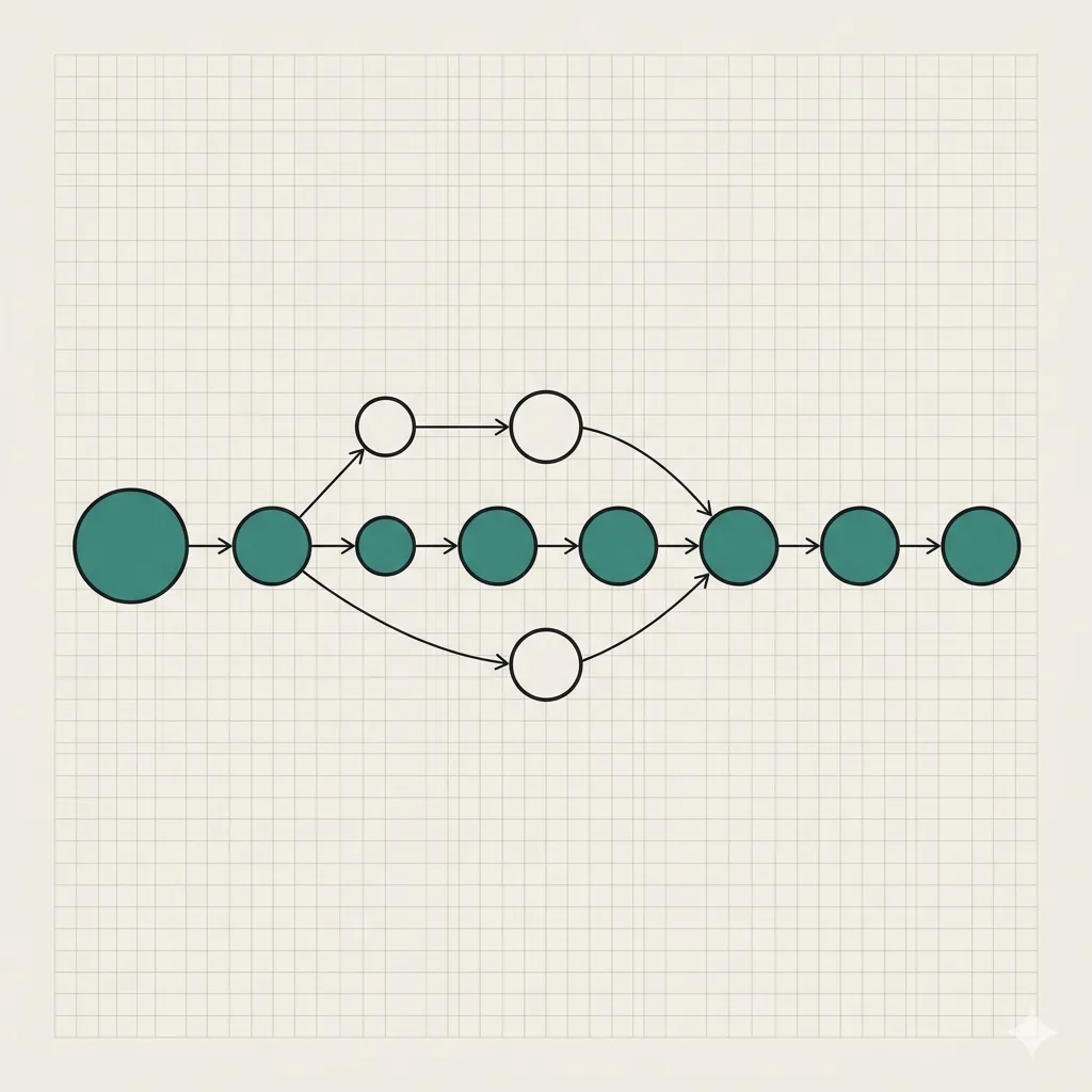 Directed acyclic graph of calibration nodes flowing left to right with teal-highlighted critical path